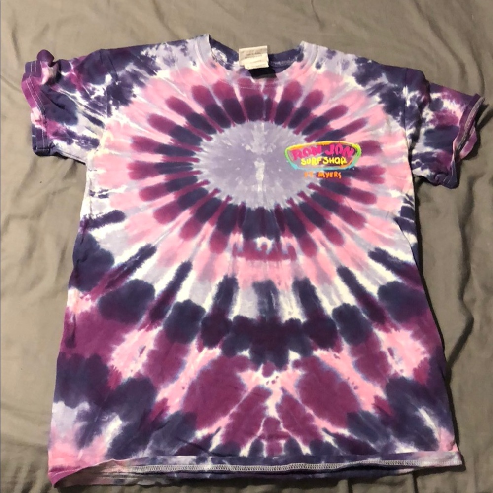 Purple tie dye Ron Jon Surf Shop tee